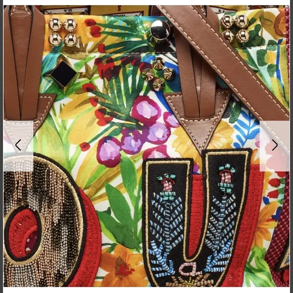 Christian Louboutin Caracaba Calfskin Embellished & Embroidered Tote - Picture 4 of 11